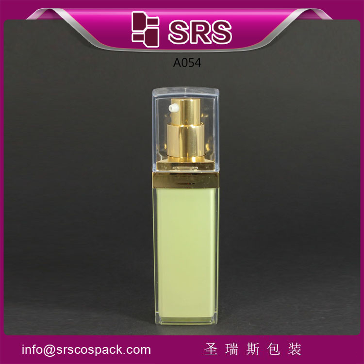 A054 acrylic square airless pump lotion bottle 